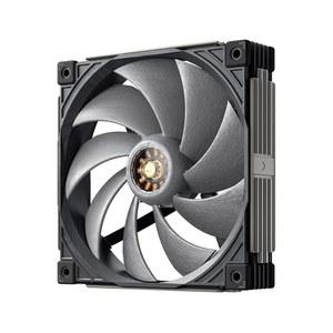수도쿠 MACH140 PC 케이스 팬, 140mm PWM 조용한 냉각 두께 30mm, 500-2200RPM, LCP 및 40% 유리 섬유, FOC 모터, 다이내믹 밸런스 보정, 6년 보증, 블랙 그레이