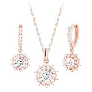 [라울스톤] 세레나 큐빅 펜던트 14K 금 목걸이 골드필드 핀 귀걸이 세트 42cm