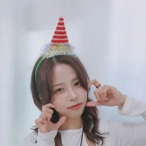 머리띠 크리스마스머리띠 꼬깔모자 산타모자머리띠 헤어용품 홈파티 산타인형 크리스마스홈데코