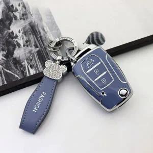 차키케이스 커버 쌍용 액티언 코란도 티볼리 Kyron 2 Sanka TPU 쉘 Fob 보호대 홀더 가방 차량용 접이식 키