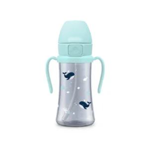 그로미미 돌아기 우유 빨대컵 자기주도 블루 300ml