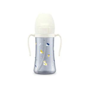 그로미미 돌아기 우유 빨대컵 자기주도 화이트 300ml