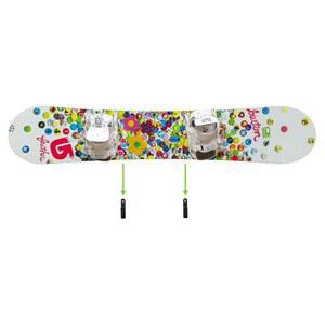 HBoard - 수평 스노보드 벽 장착 클립 American Company 성인 및 청소년 스노보드를 위한 블랙 스틸 고무 도핑 디스플레이