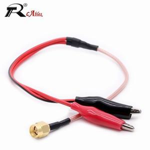 1PC RG316 RF 동축 케이블 SMA 수 플러그-듀얼 악어 클립 빨간색 및 검정색 테스터 리드 와이어 50cm 커넥