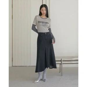 [갤러리아] (25봄)  절개 프린트 머메이드 롱 스커트 (ER1DS261)