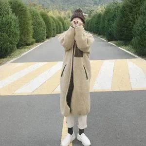 양털 플리스 집업 뽀글이 양털후리스 롱코트 여성 오 여성하프자켓숏트렌치