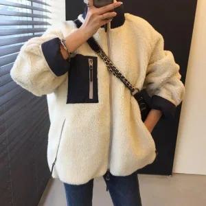 여성 양털 뽀글이 후리스 풀집업 자켓 겨울 오버핏 플리스자켓 뽀글이후리스 털잠바
