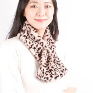 쁘띠 레오파드 퍼 머플러 겨울 호피 여성 목도리 털 캐시미어머플러 쁘띠머플러 겨울목도리