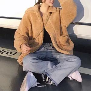 아트박스/신상오픈런 여자 무지컬러 뽀글이 카라넥 집업 양털 점퍼