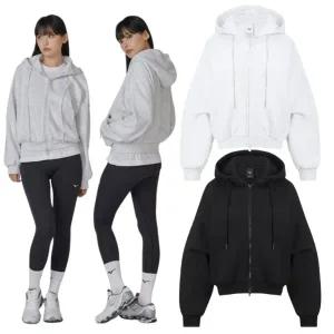 [미즈노](하남점) 24AW 여성 기모 후드 크롭 쟈켓 32YE482009 32YE482011 2C 따뜻한 오버핏 데일리 쟈켓