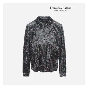 [써스데이아일랜드][Thursday Island] 벨벳 카라 블라우스(T238MBL631W)