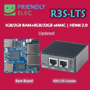 나노파이 R3S-LTS 락칩 RK3566 | 1GB2GB RAM+0GB32GB eMMC전자 메모리 카드 듀얼 Gbps 이더넷 포트 CNC 금