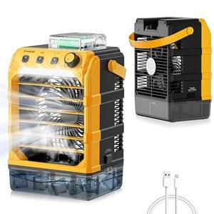 Ro har 휴대용 냉각 팬 야외 캠핑 i#e#s: 미스트 포함 ^^ 1600mL 물탱크 듀월트 20V 60V 배터리 호환 USB 입력 전원 타이밍 기능 LED 가정용 없음 :i#e#s