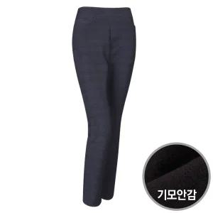 [샵앤]중년여성 국산 체크 스판 기모 밴딩 슬랙스 ACE-WPT-1090-네이비