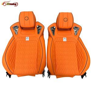 메르세데스 벤츠 G클래스 W464 G500 AMG G63 2019-2024용 2피스 B 스타일 가죽 시트 맞춤 제작 오렌지 색상