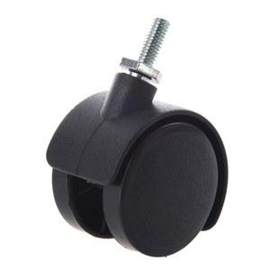 미니바퀴 프로모션 듀얼 회전식 캐스터 나사 스템 블랙 6mm 40mm