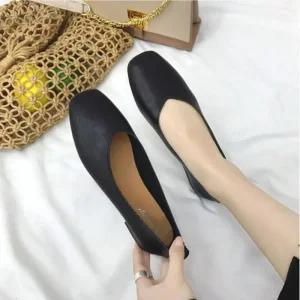 ONM 여성 베이직한 플랫슈즈 디자인 깔끔한 가죽단화