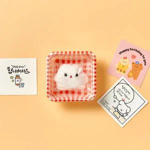 /알럽하우스 아기새 깜장콩눈 인형 키링+메세지카드+체크박스