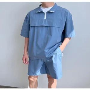 [라일리] Rly 바람막이 남성 반팔 커플트레이닝복 셋업 반바지