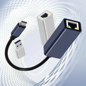컴퓨터 데스크탑용 기가비트 이더넷 USB C타입 LAN 네트워크 어댑터  to 카드  RJ45