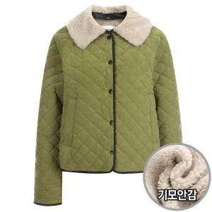 [샵앤][샵앤] 국산 고퀄 여성 방한 도톰 카라 탈부착 양털 점퍼 N GRP-WJP-20184-연카키