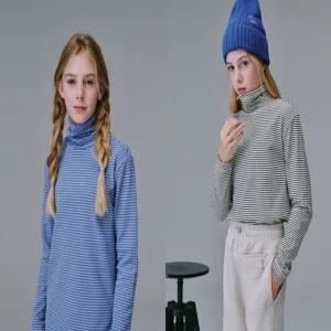 [AK원주점] [블루테일] 슬림 스트라이프 목폴라 티셔츠 택1 AYH2TS0506