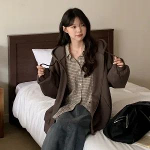 [제작] 허그미 리얼루즈핏 후드 집업 83773 빅사이즈 여성의류