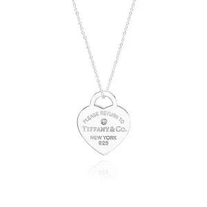 [TIFFANY&CO]티파니 69683975 리턴 투 티파니 미디움 하트 태그 다이아몬드 실버 목걸이 144765252
