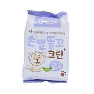 애견 물티슈 발바닥 엉덩이 강아지 크리너 30매 애견물티슈 고양이물티슈 강아지티슈 애견티슈 GW93EC146