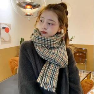 겨울 따뜻한 클래식 고급 체크 방한 목도리 머플러 밍크목도리 밍크워머 밍크넥워머