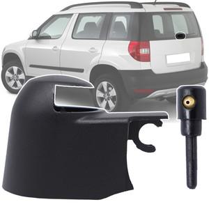 후방 와이퍼 암 커버 로커 볼트 캡 와셔 제트 노즐 Skoda Fia Combi Roomster 5J Praktik Yeti 5L 2009 -