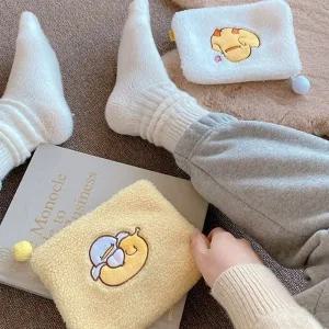 오린이 캐릭터 뽀글이 양털 파우치 2color 화장품 생리대 여행파우치