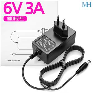 6V 3A 아답터 (TY0600300KImn) 월마운트 타입/가정용 AC-DC 직류 전원장치/6V 2A/6V2A/6V3A/어댑터
