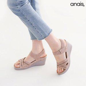 [아나이스] 펀칭 큐빅 통굽샌들 6.5cm_24SS156 [무료배송]