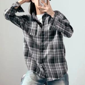 [하프클럽/]여자 빅사이즈 체크남방 톤인톤 FW 휘뚜루 셔츠