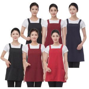라인 멜크로 포켓 미니 유니폼 앞치마 미용실 피부샵