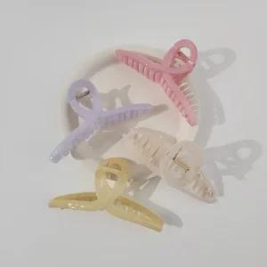 국산 꼬임 헤어 집게핀 아크릴 파스텔론 13cm 빅사이즈 여성 헤어핀 2359
