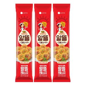 롯데 알뜰소시지 1kgX3개 기획 추억의 분홍 전통 소시지 계란 반찬 도시락