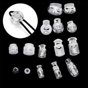 신발끈 10pcs 코드 잠금 플라스틱 스토퍼 끝 토글 클립 신발 끈 의류에 대 한 투명 서리 DIY 가방