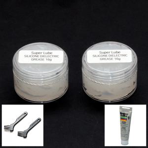 슈퍼루브 실리콘 구리스 16g 실리콘 타입 브러쉬 세트 2개 미국산 미제 플라스틱 식품용 식용 윤활제 방청 고온 내열