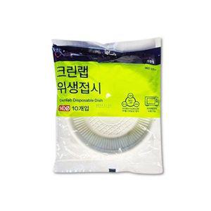크린랩 위생접시 140X10개입 전자렌지 가능 일회용 접시 식기