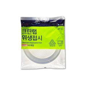 크린랩 위생접시 230X10개입 전자렌지 가능 일회용 접시 식기