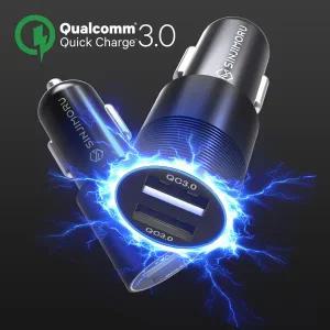 차량용 고속 충전 시거잭 휴대폰 2포트 충전기 QC3.0+QC3.0