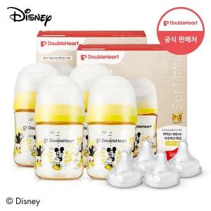 [더블하트] 모유실감 3세대 PPSU 디즈니 클래식 미키마우스 젖병 160mlx4개+젖꼭지4입