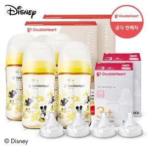 [더블하트] 모유실감 3세대 PPSU 디즈니 클래식 미키마우스 젖병 240mlx4개+젖꼭지4입