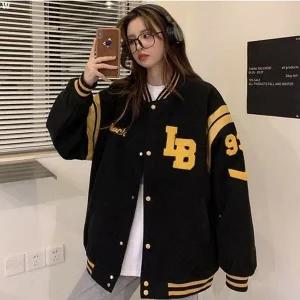 [하프클럽/]여자 루즈핏 자수로고 데일리 배색 야구 점퍼 OCW-JUA-SWFGUF6B