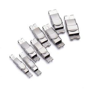10PCS 스테인레스 시계 DIY 조각 코드 용품 가죽 액세서리 쥬얼리 팔찌 비즈 걸쇠 스틸 만들기 커넥터
