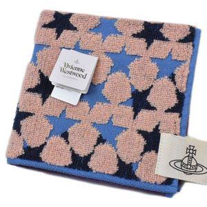 비비안웨스트우드 Vivienne Westwood 손수건  Pink X Navy Star Orb Women Hand Towel