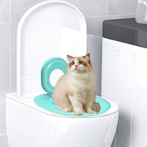 고양이 화장실 훈련 변기 훈련하십시오 쓰레기 동물 고양이 관리를위한 트레이너 화장실 고양이를 애완 재사용 좌석 상자 소변기 키트 가능한 위생 트레이너
