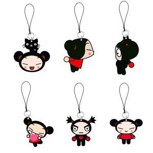 중국 인형 Pucca 휴대 전화 키 선물 매력 재미 있은 펜던트 열쇠 고리